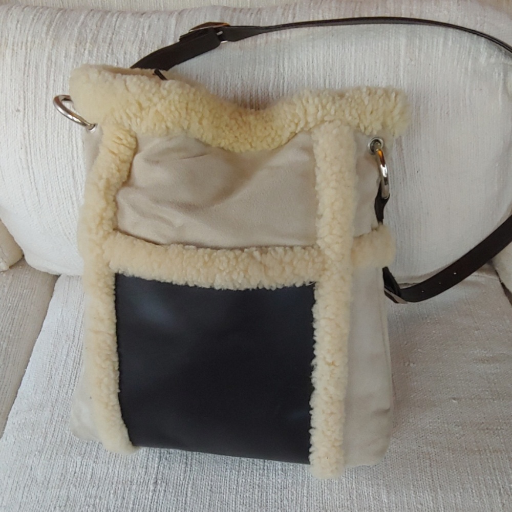 Shearling shoulder bag